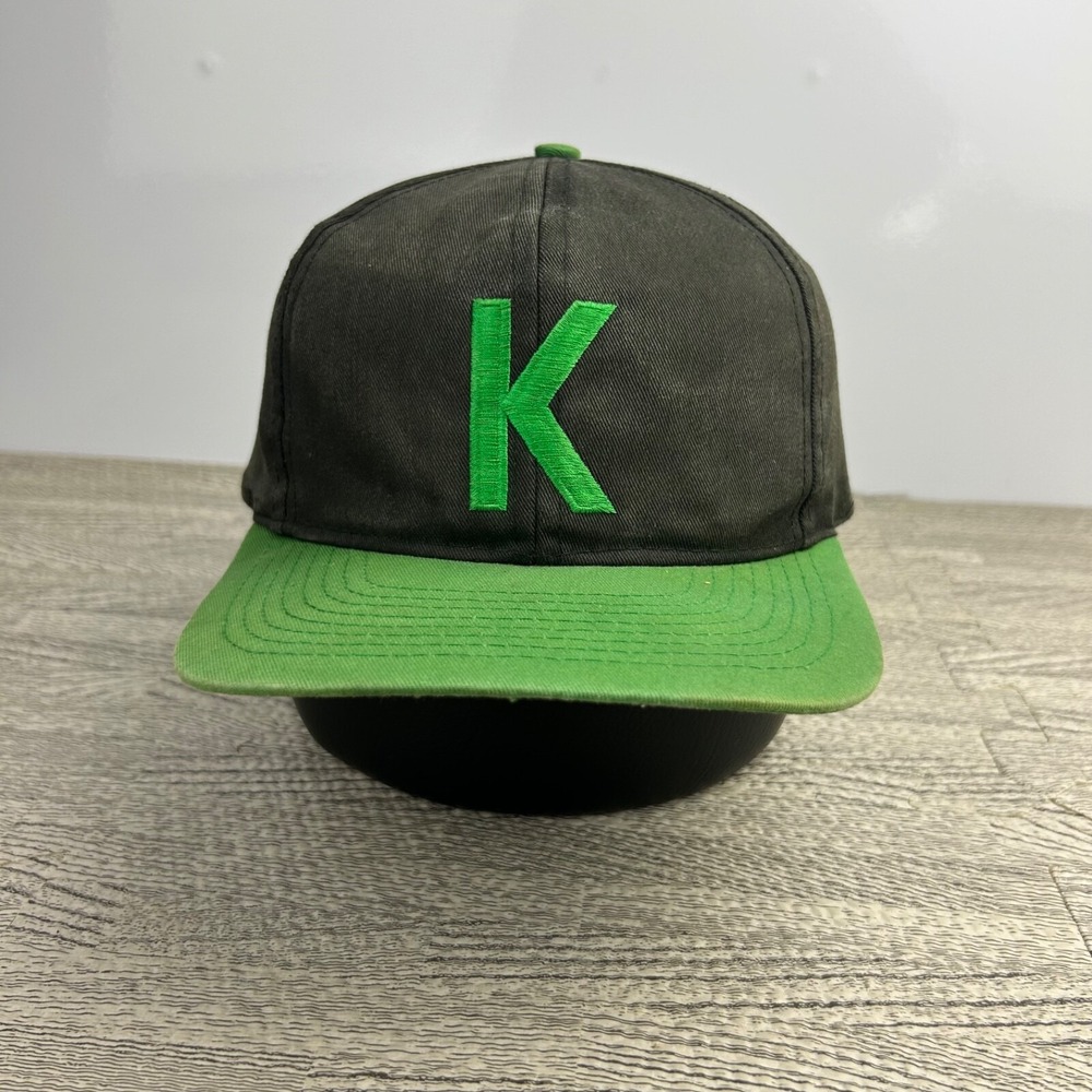 Vintage 90s Kool Hat Cap Snap Back Adjustable Black Green Cigarette Smoking Mens